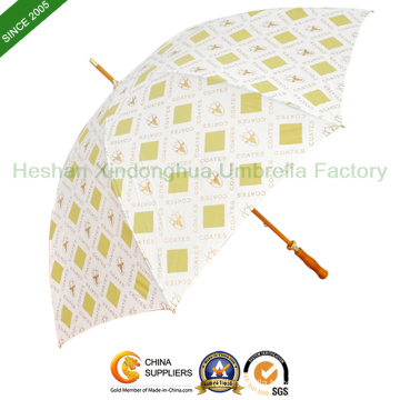 Promotional Wooden Straight Umbrella with Quality Fiberglass Ribs (SU-0023WF)